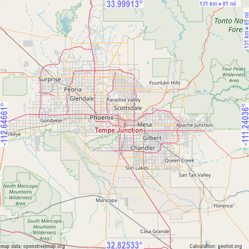 Tempe Junction on map