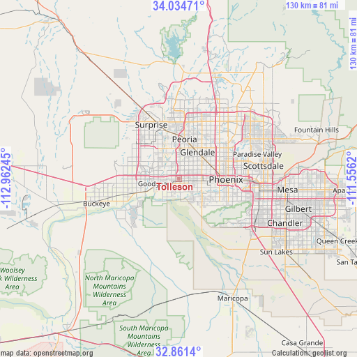 Tolleson on map