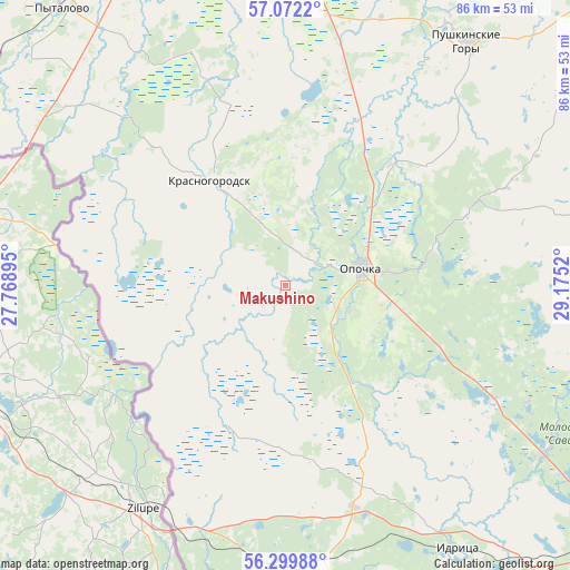 Makushino on map