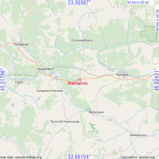 Makhalino on map