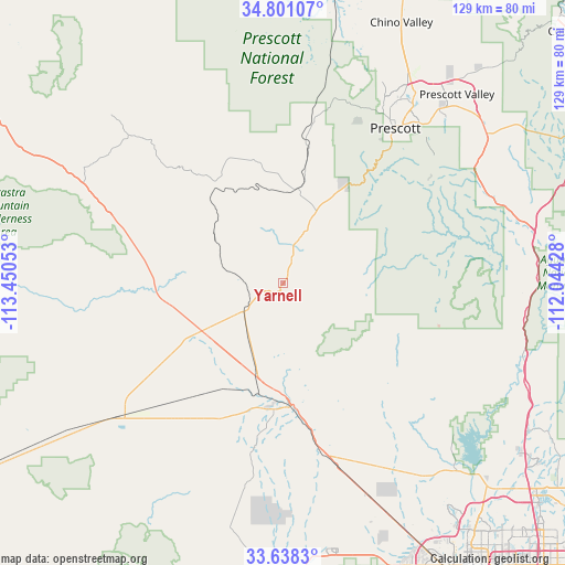 Yarnell on map