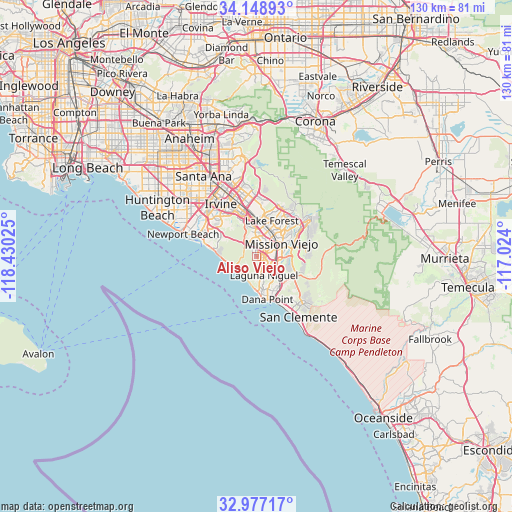 Aliso Viejo on map