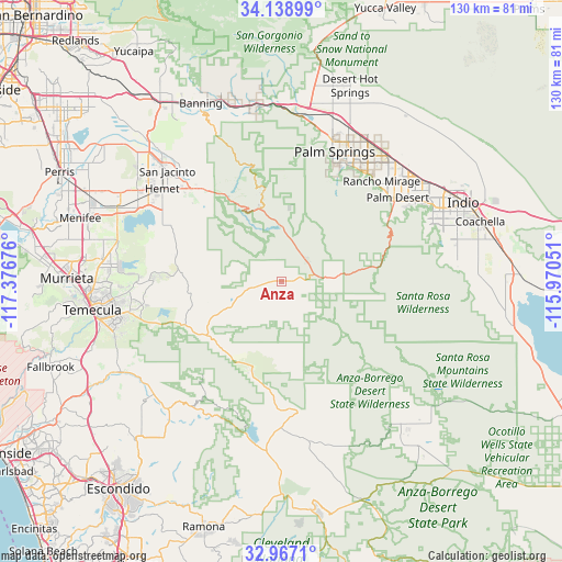 Anza on map