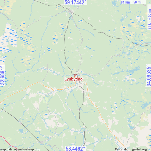 Lyubytino on map