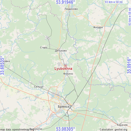 Lyubokhna on map