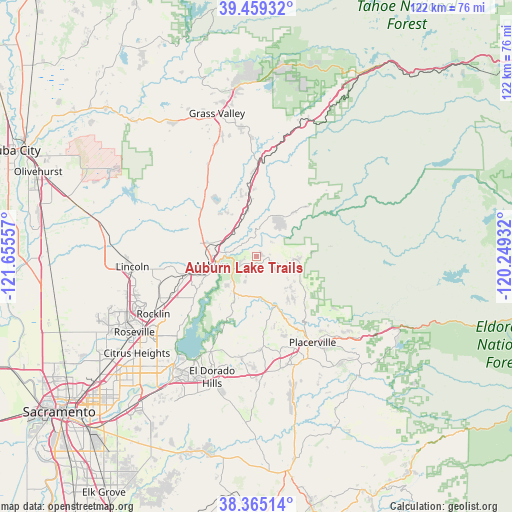Auburn Lake Trails on map