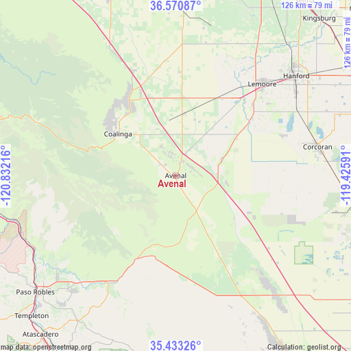 Avenal on map