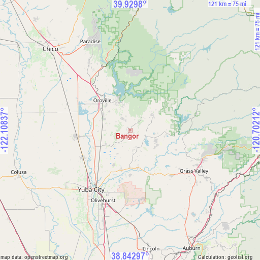 Bangor on map