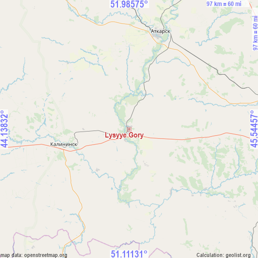 Lysyye Gory on map