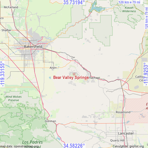 Bear Valley Springs on map