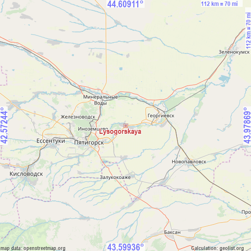 Lysogorskaya on map