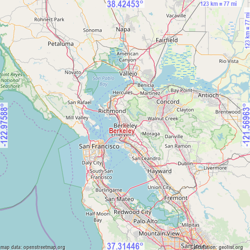 Berkeley on map