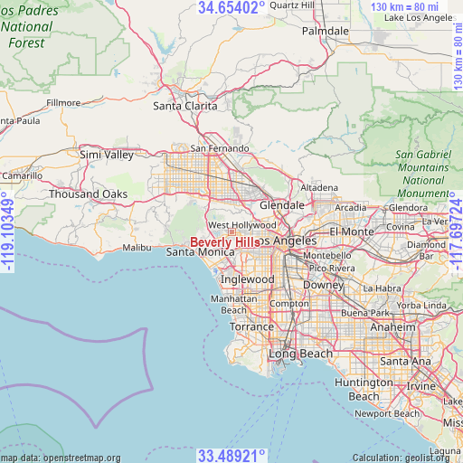 Beverly Hills on map