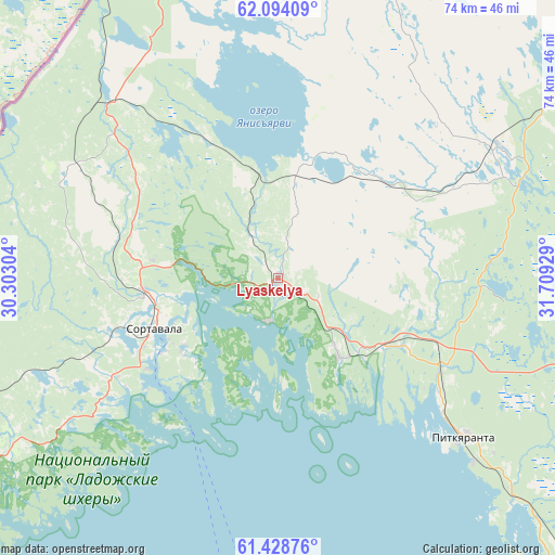 Lyaskelya on map