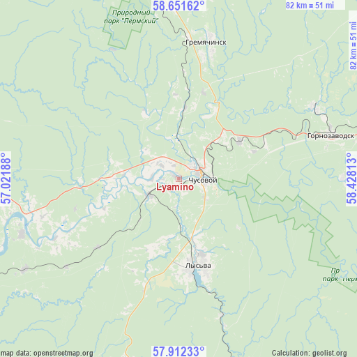 Lyamino on map