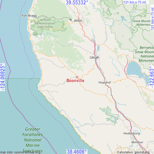 Boonville on map