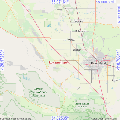Buttonwillow on map