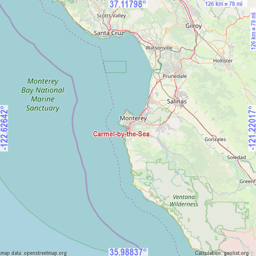 Carmel-by-the-Sea on map