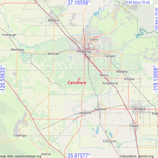 Caruthers on map