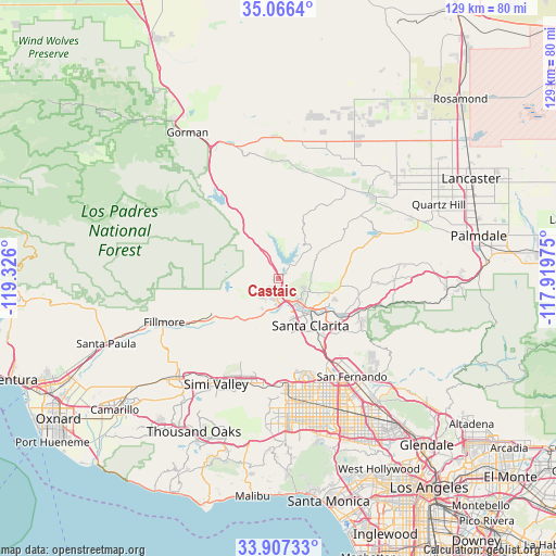 Castaic on map