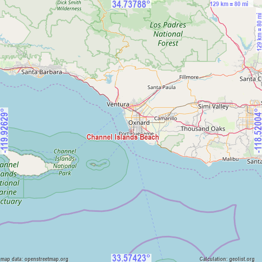 Channel Islands Beach on map