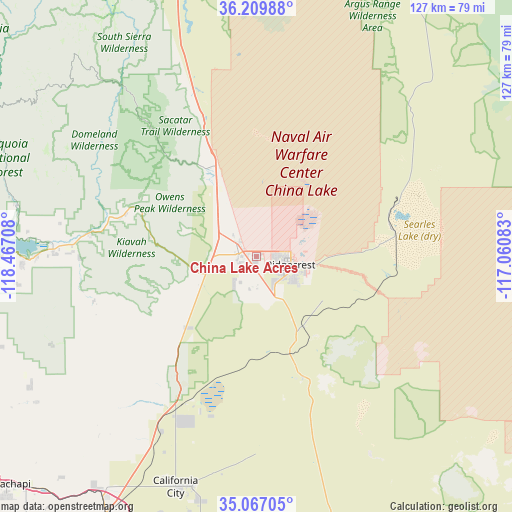 China Lake Acres on map