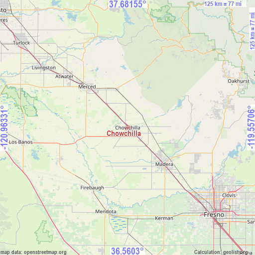 Chowchilla on map