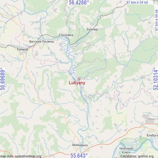 Lubyany on map