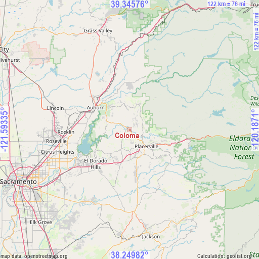 Coloma on map