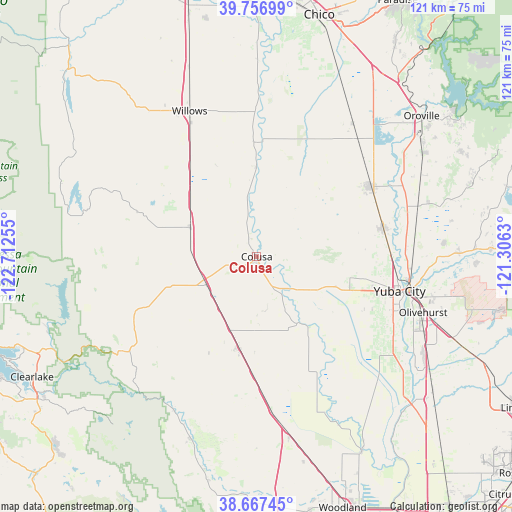 Colusa on map