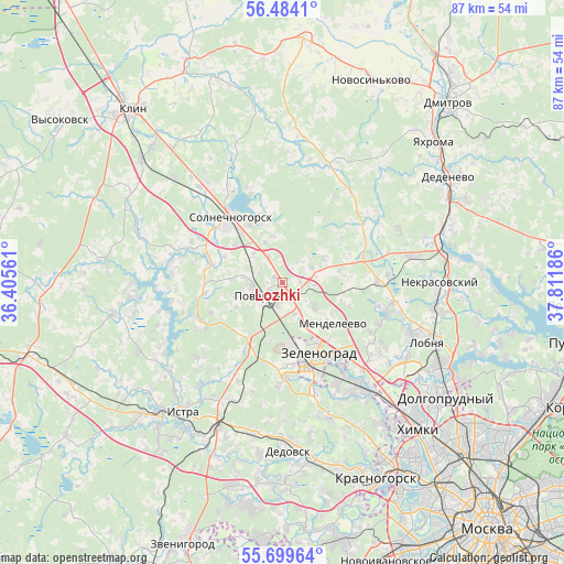 Lozhki on map
