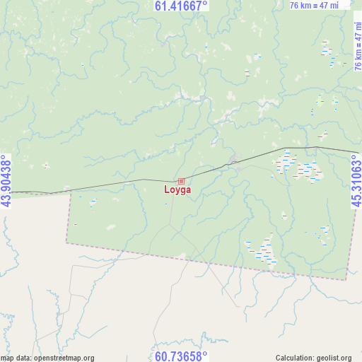 Loyga on map