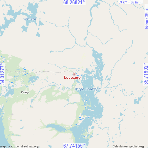 Lovozero on map