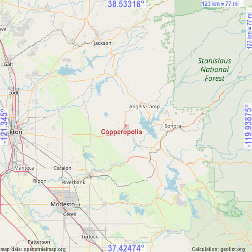 Copperopolis on map