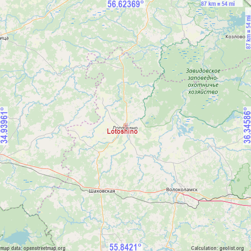 Lotoshino on map