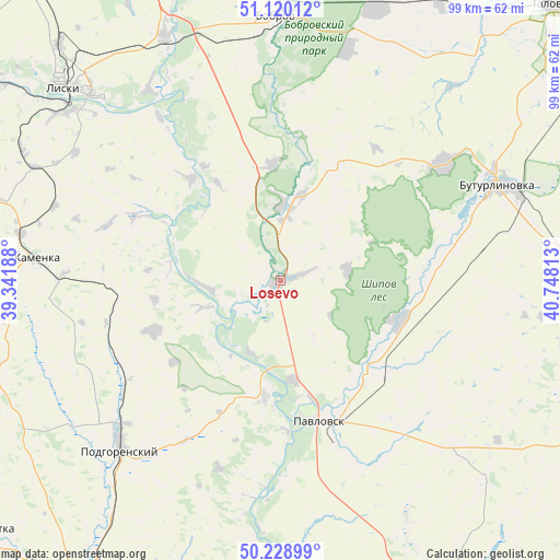 Losevo on map
