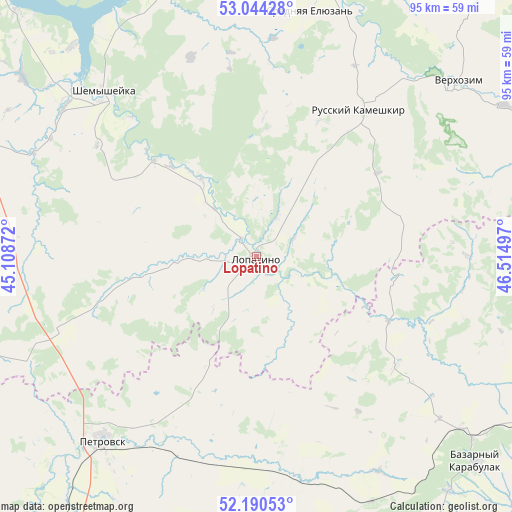 Lopatino on map