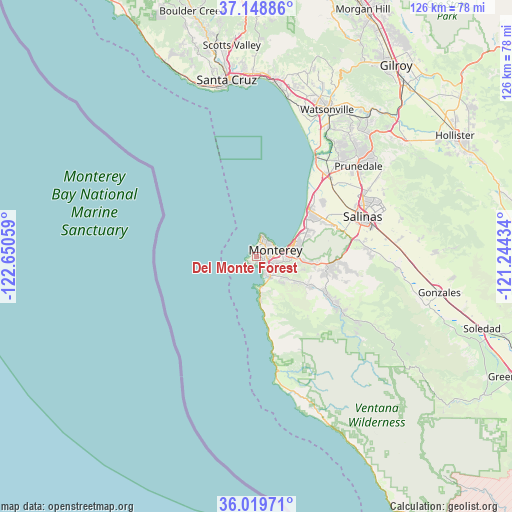 Del Monte Forest on map