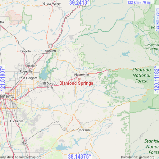 Diamond Springs on map