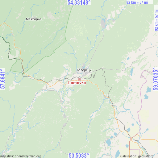 Lomovka on map