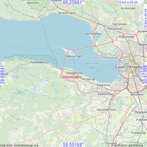 Lomonosov on map
