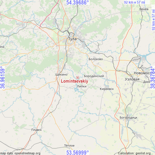 Lomintsevskiy on map