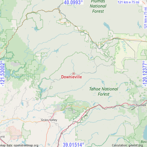 Downieville on map