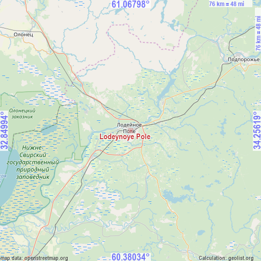 Lodeynoye Pole on map