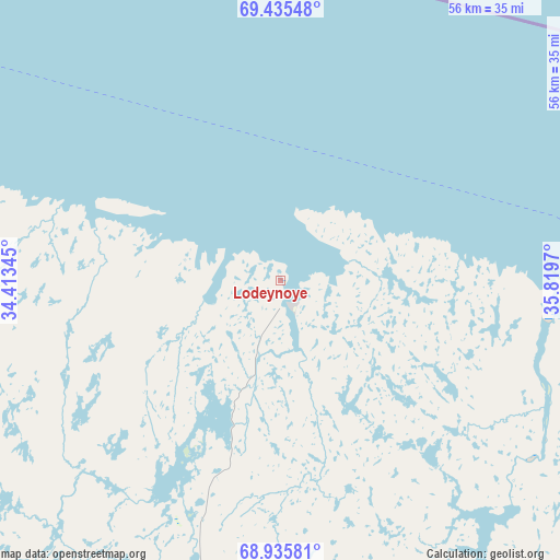 Lodeynoye on map