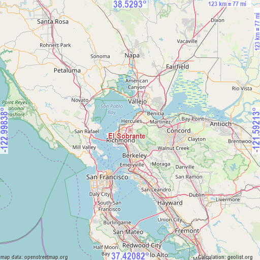 El Sobrante on map