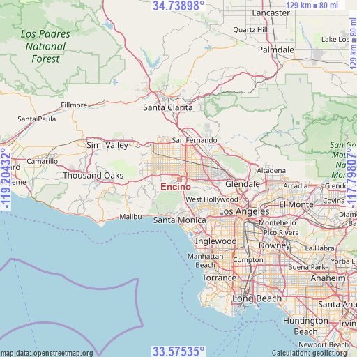 Encino on map