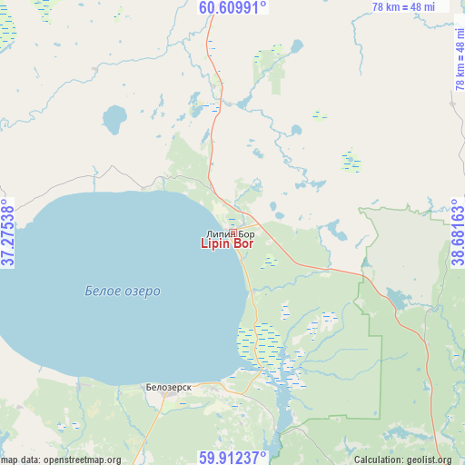 Lipin Bor on map