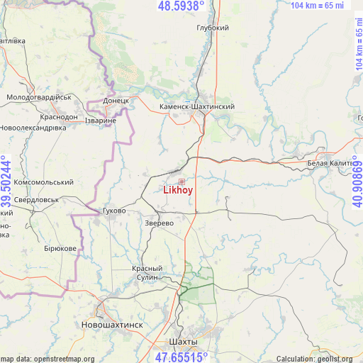 Likhoy on map