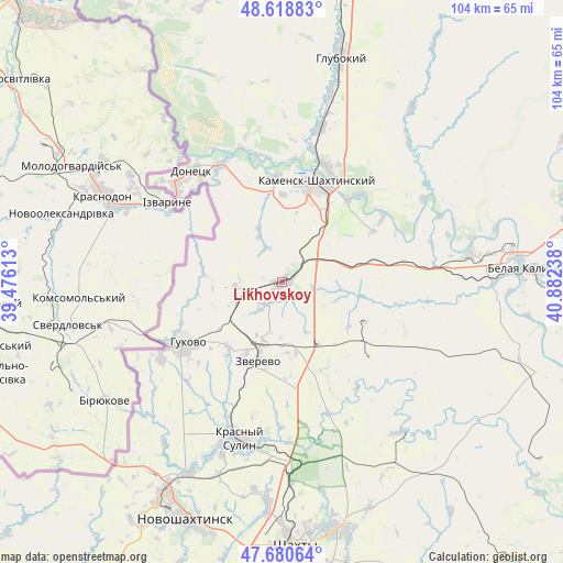 Likhovskoy on map
